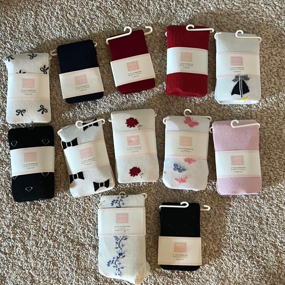 Lot of 12 Janie and Jack 12 to 24 month tights